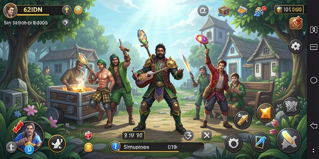 Tampilan gameplay menarik dari 62IDN dengan aktivitas simulasi seru.