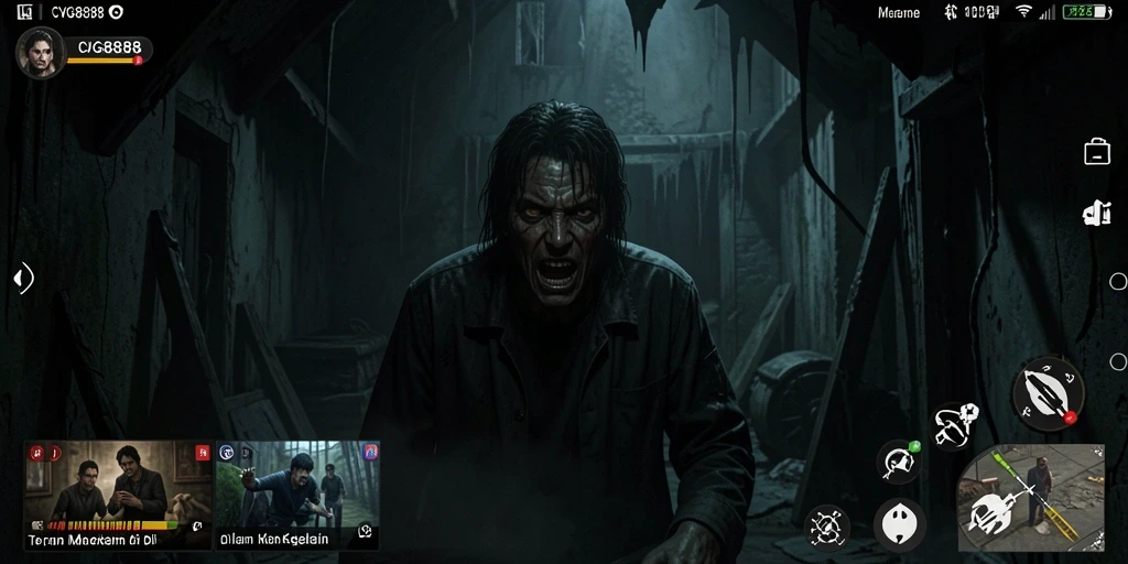 Gambaran menegangkan dari gameplay CVG8888 dengan kegelapan yang mengintai.