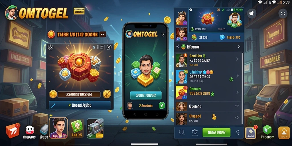 Tampilan utama OMTOGEL dengan berbagai fitur utilitas.