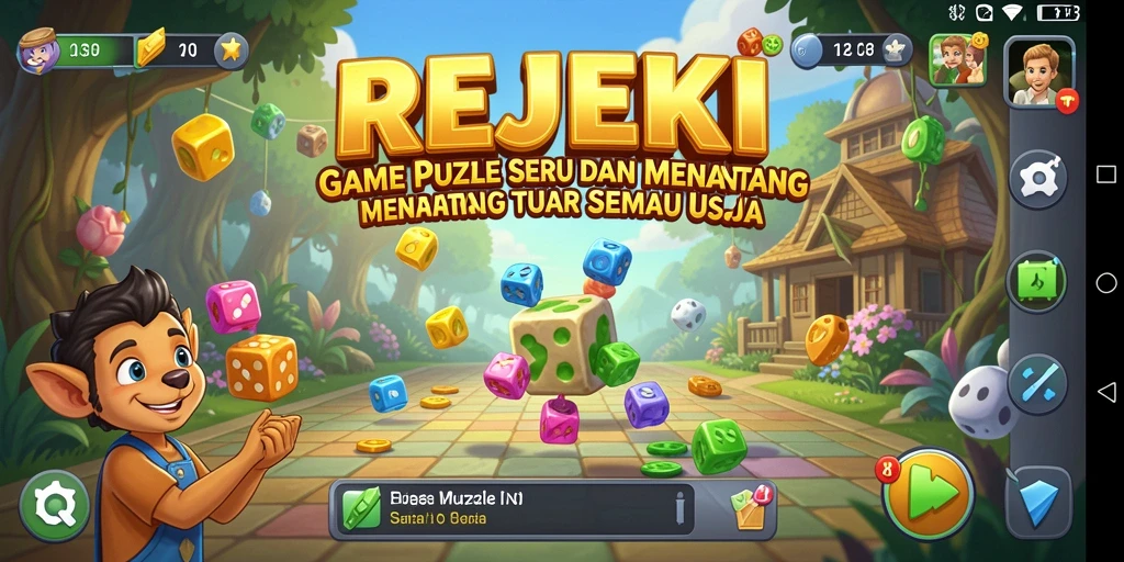 Gameplay menarik dari puzzle REJEKI dengan tingkat kesulitan yang beragam.