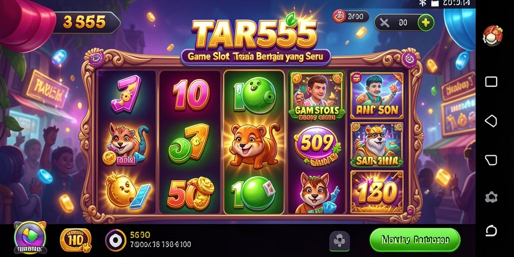 Tangkapan layar utama TAR555 menampilkan gameplay Slot yang mendebarkan.