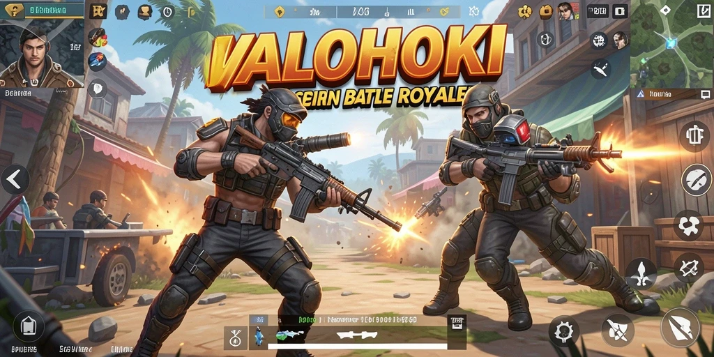 Screenshot gameplay VALOHOKI yang menampilkan aksi seru Battle Royale.